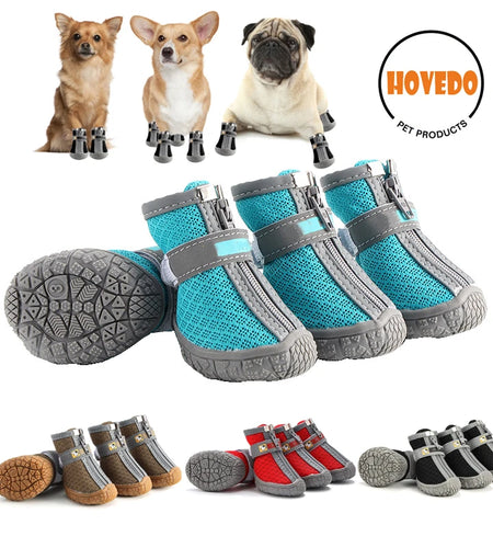 4Pcs/Set Waterproof Summer Dog Shoes Anti-Slip Rain Boots Footwear Protector Breathable for Small Cats Puppy Dogs Socks Booties