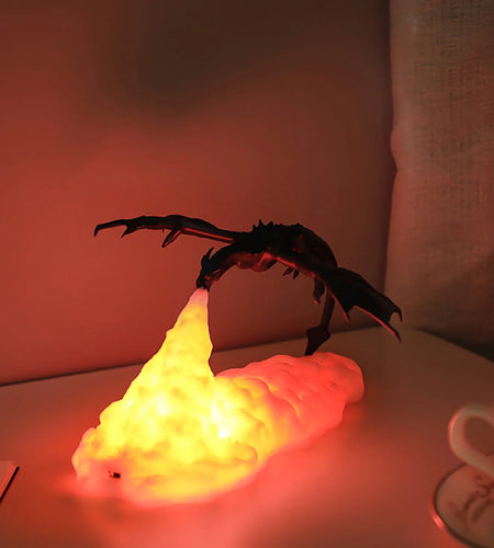 3D Printed Fire Dragon Night Light,Usb Rechargeable LED Lights,Table Lamp for Home Bedroom E-Sport Decora,As Kids',Adult Gifts