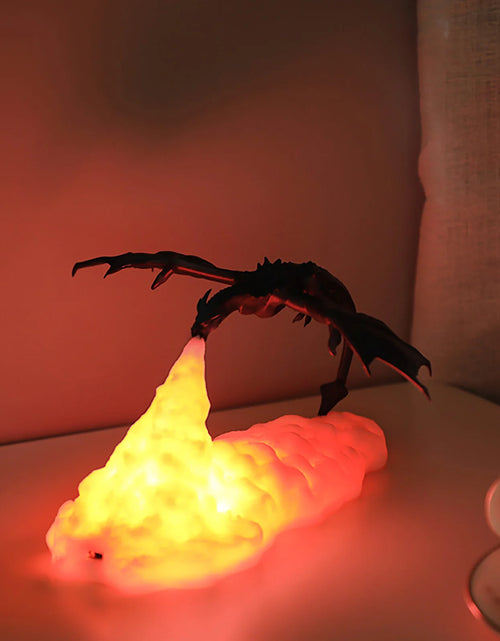 Load image into Gallery viewer, 3D Printed Fire Dragon Night Light,Usb Rechargeable LED Lights,Table Lamp for Home Bedroom E-Sport Decora,As Kids&#39;,Adult Gifts
