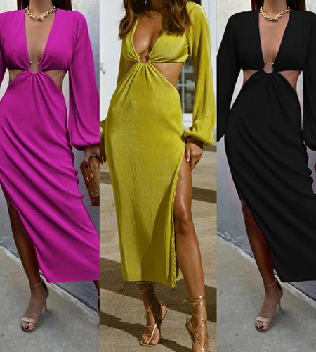 Autumn Fashion Pressed Pleated Waistless Women'S Dresses