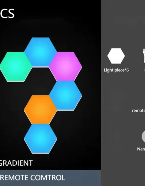 Load image into Gallery viewer, RGB Hexagonal Light Game Atmosphere Light Intelligent Voice Control Induction Bluetooth APP Remote Control Rhythm Light
