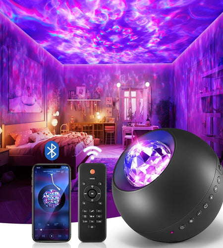 Galaxy Projector Galaxy Light, 4 in 1 LED Galaxy Projector 20 Lighting Effects Night Light Projector/ White Noise Star Projector Galaxy Light Bluetooth Music Speaker & Remote Control & Timer