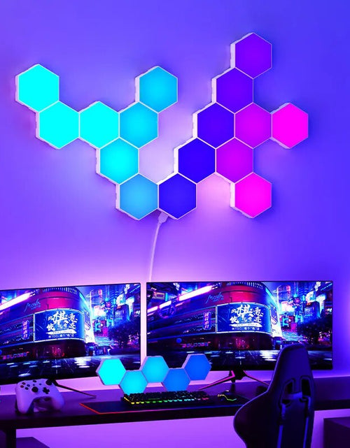 Load image into Gallery viewer, RGB Hexagonal Light Game Atmosphere Light Intelligent Voice Control Induction Bluetooth APP Remote Control Rhythm Light
