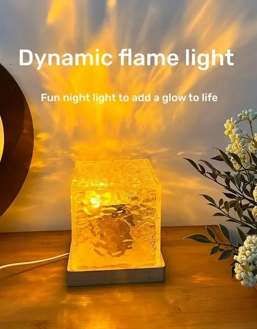 Load image into Gallery viewer, 16 Colors Dynamic Rotating Water Ripple Projector Night Light Flame Crystal Lamp for Living Room Study Bedroom Rotating Light

