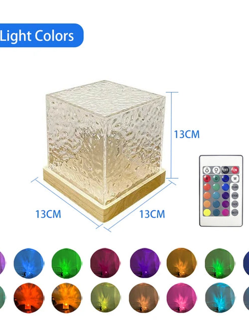 Load image into Gallery viewer, 16 Colors Dynamic Rotating Water Ripple Projector Night Light Flame Crystal Lamp for Living Room Study Bedroom Rotating Light
