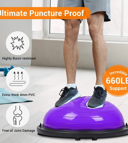 Sportneer Half Balance Ball Balance Board with Resistance Bands Balance Trainer