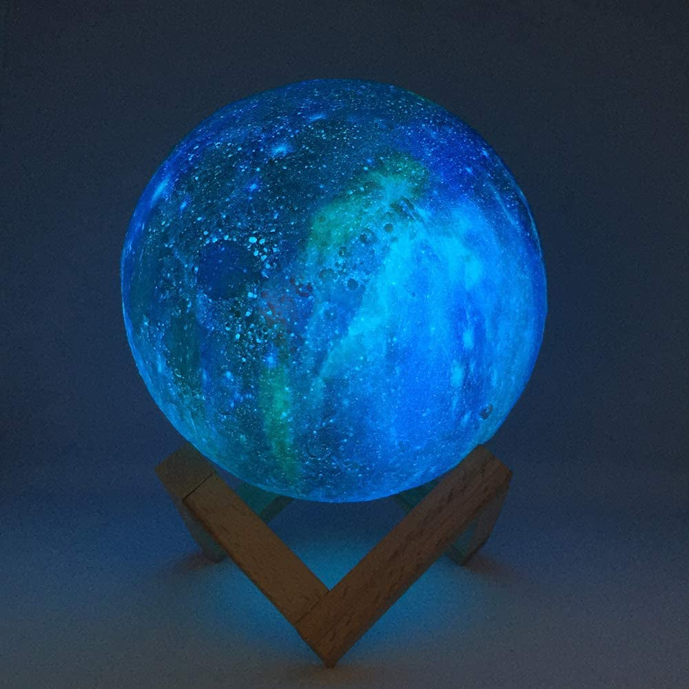 T20 3D Printing Moon Lamp Galaxy Moon Light Kids Night Light 16 Color Change Touch and Remote Control Galaxy Light as Gifts