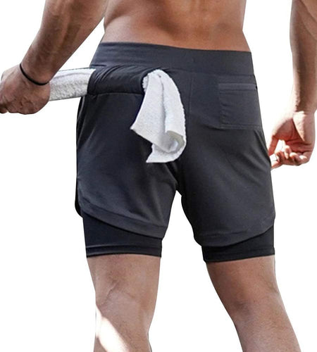 Mens Running Shorts，Workout Running Shorts for Men，2-In-1 Stealth Shorts，7-Inch Gym Yoga Outdoor Sports Shorts