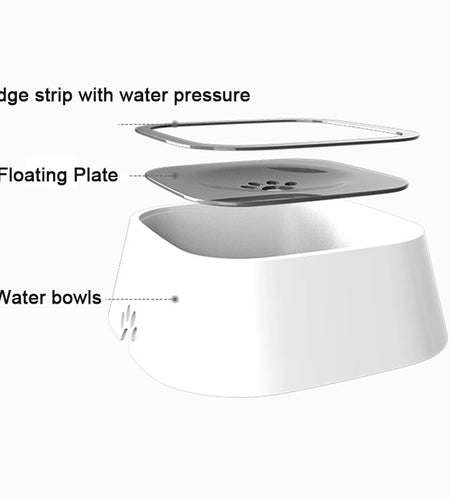 Dog Drinking Water Bowl Floating Non-Wetting Mouth Cat Bowl without Spill Drinking Water Dispenser Plastic Anti-Over Dog Bowl