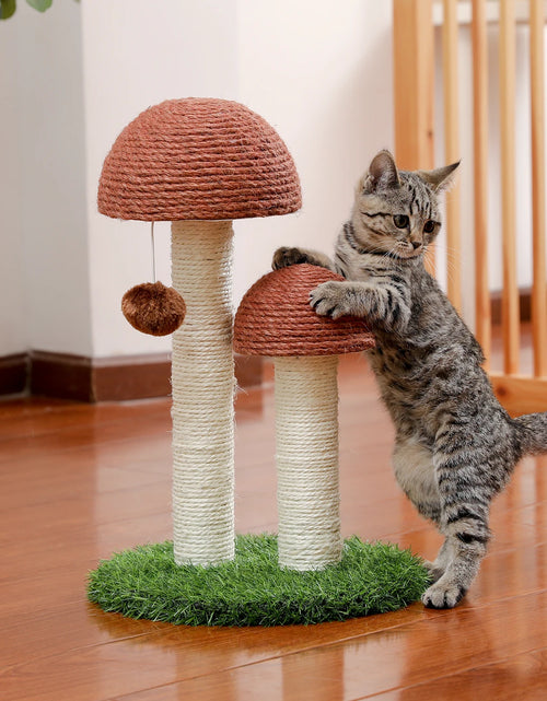 Load image into Gallery viewer, Cat Scratcher Mushroom Funny Kitten Double Scratching Sisal Posts Cat Training Toys for Kittens and Cats with Hanging Ball
