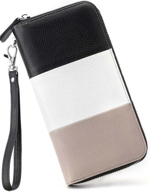 Load image into Gallery viewer, Womens Wallet RFID Blocking Genuine Leather Multi Credit Card Large Capacity Zip around Clutch Travel Purse Wristlet
