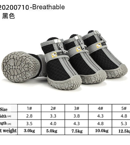 4Pcs/Set Waterproof Summer Dog Shoes Anti-Slip Rain Boots Footwear Protector Breathable for Small Cats Puppy Dogs Socks Booties
