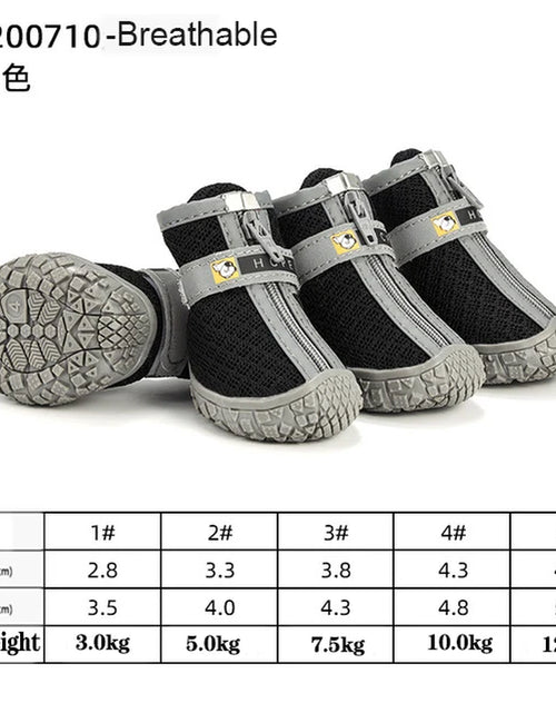 Load image into Gallery viewer, 4Pcs/Set Waterproof Summer Dog Shoes Anti-Slip Rain Boots Footwear Protector Breathable for Small Cats Puppy Dogs Socks Booties
