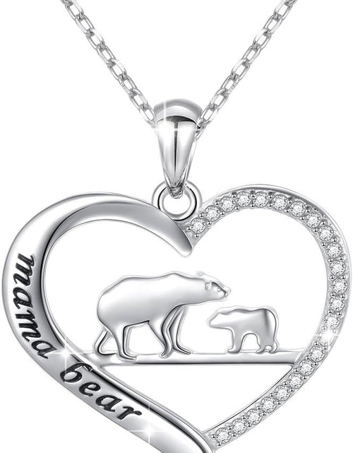 Load image into Gallery viewer, Sterling Silver for Mom Necklace Mothers Day Gift Mama Bear Pendant Necklace or Bracelet for Mum
