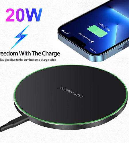 Fast Wireless Charger,20W Max Wireless Charging Pad Compatible with Iphone 14/15/13/12/SE/11/11 Pro/Xs Max/Xr/X/8,Airpods; Wireless Charge Mat for Samsung Galaxy S23/S22/Note,Pixel/Lg G8 7
