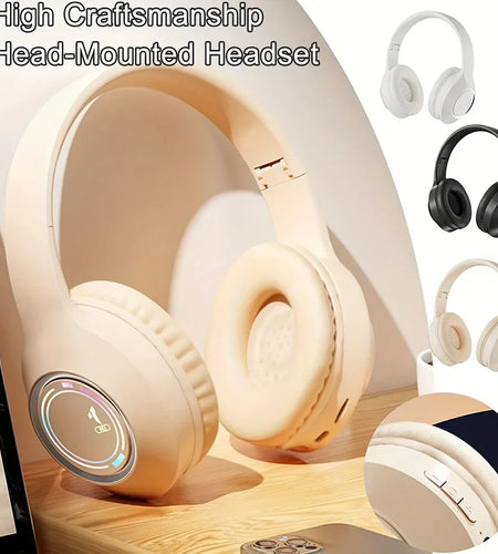 5.2 Cool M3 Headset Bluetooth Earphones Foldable Glowing Card Insertion Stereo Sound Long Battery Life Esports Low Latency