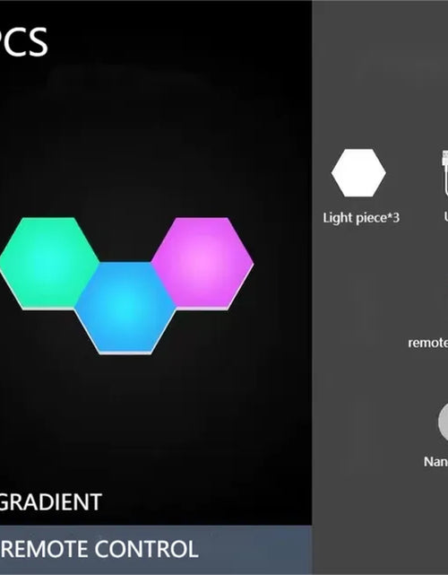 Load image into Gallery viewer, RGB Hexagonal Light Game Atmosphere Light Intelligent Voice Control Induction Bluetooth APP Remote Control Rhythm Light
