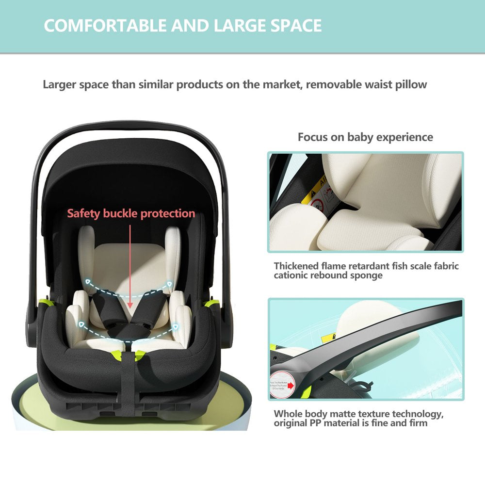5 in 1 Baby Stroller Travel System,Baby Stroller and Car Seat Combo, Includes Quick Folding Aluminium Baby Stroller and Infant Car Seat,High View Modular Stroller with Base