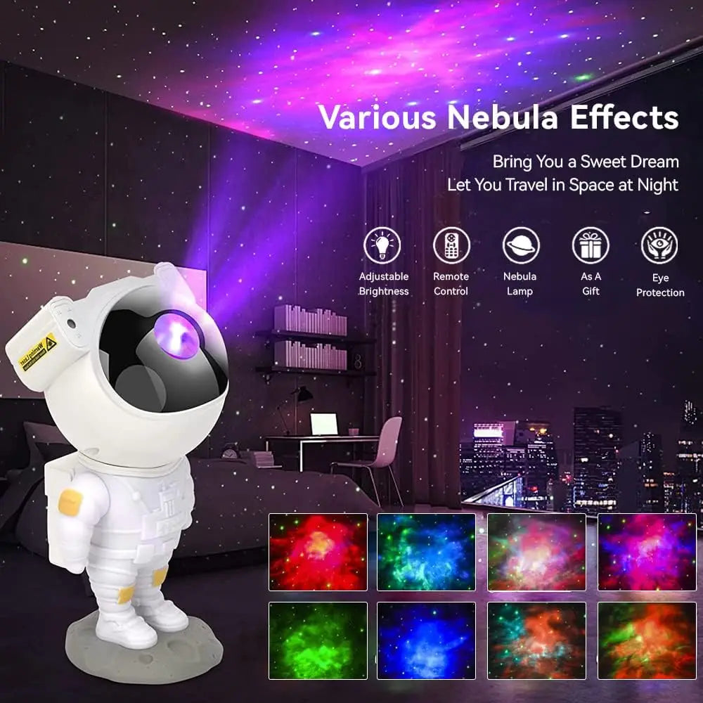 2024 Galaxy Star Projector Starry Sky Night Light Astronaut Lamp Home Room Decor Decoration Bedroom Decorative Luminaires Gift