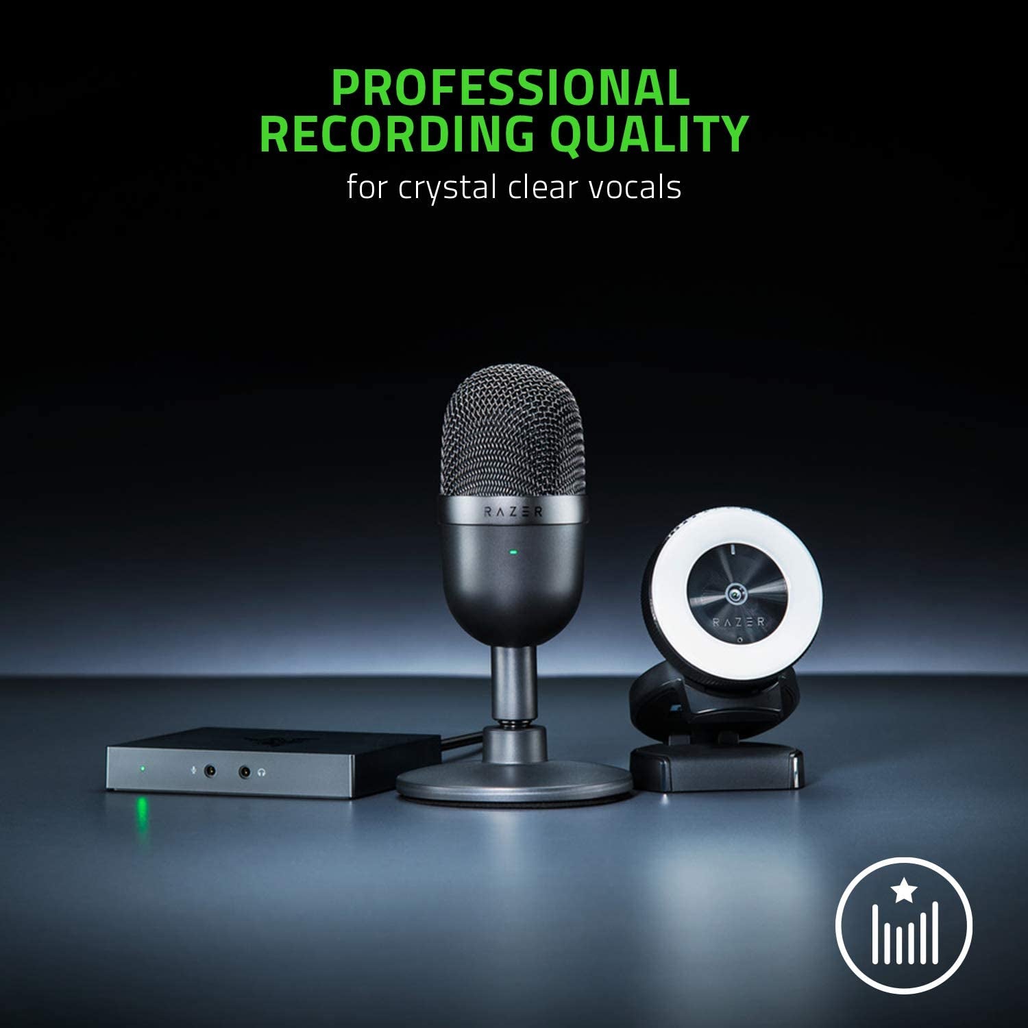 Seiren Mini USB Streaming Microphone: Precise Supercardioid Pickup Pattern - Professional Recording Quality - Ultra-Compact Build - Heavy-Duty Tilting Stand - Shock Resistant - Classic Black
