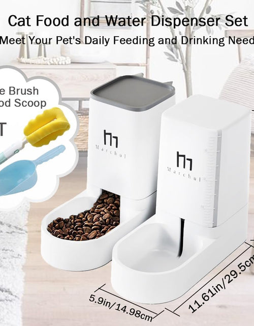 Load image into Gallery viewer, Cat Dog Feeder and Waterer Pet Self-Dispensing, Cat Food Dispenser, Automatic Cat Feeders, Outdoor Sun Protection Design Gravity Food Feeder and Waterer Set (Feeder+Waterer)
