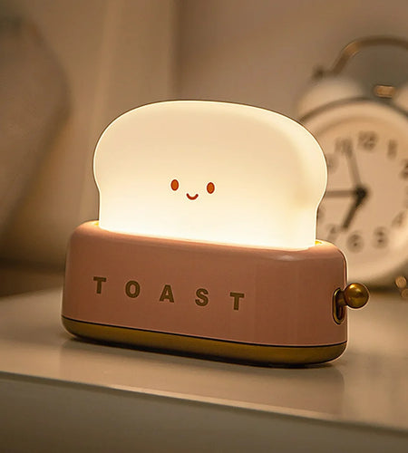 Cute Bread Night Light Usb Rechargable Desk Lamp Bedroom Bedside Sleep Light Reading Light for Office Bedroom Living Room