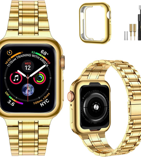 Solid Stainless Steel Band Compatible with Apple Watch 45Mm 44Mm 42Mm 41Mm 40Mm 38Mm, Metal Strap for Iwatch Series 7 6 5 4 3 2 1 SE