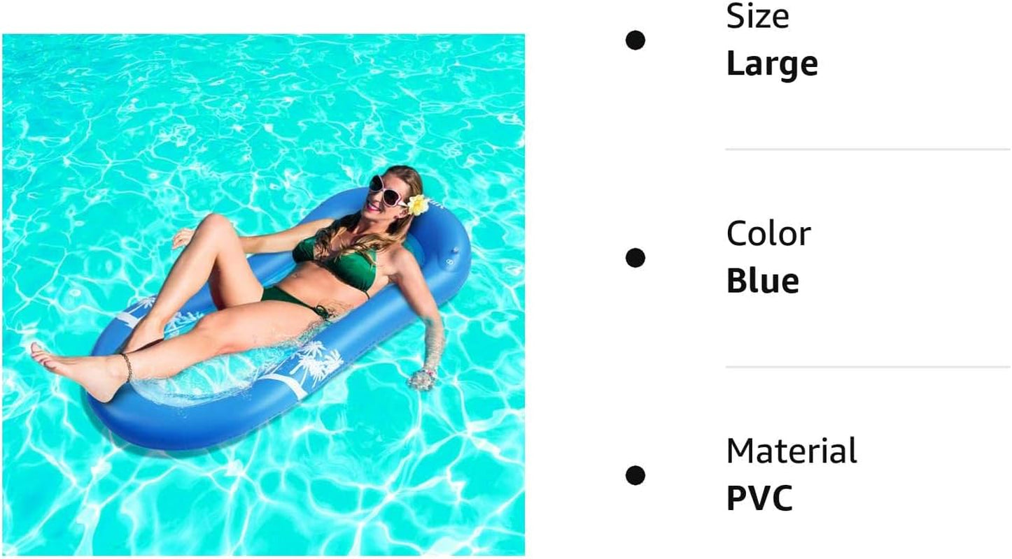 Pool Lounger Float for Adult, Float Hammock,Inflatable Rafts Swimming Pool Air Sofa Floating Chair Bed,Lying on It Your Whole Body Is Submerged in Water,Great for Chilling in the Pool