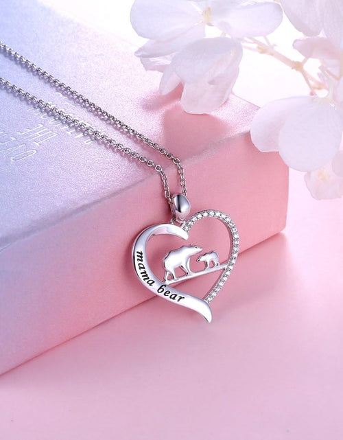 Load image into Gallery viewer, Sterling Silver for Mom Necklace Mothers Day Gift Mama Bear Pendant Necklace or Bracelet for Mum
