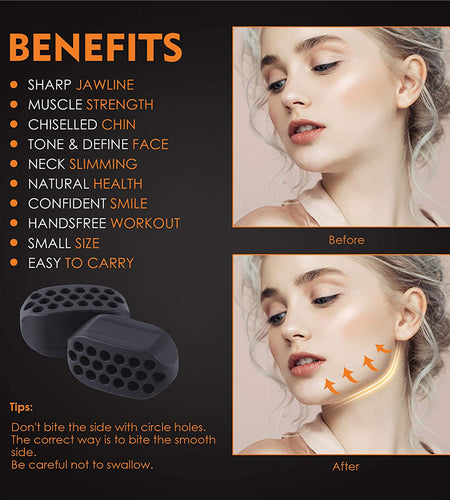 Dropshipping Facial Jaw Exerciser Gym Fitness Ball Jawline Muscle Training Double Chin Reducer Neck Face Slimming Mouth Jawliner