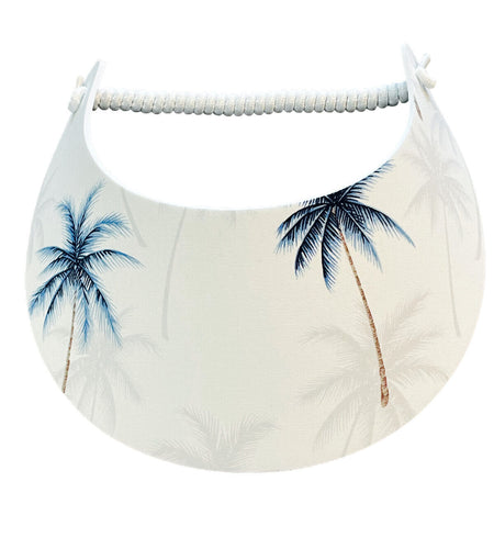 PICKLEBALL MARKETPLACE - Fabric Foam Sun Visor for Women - "Blue Palms"