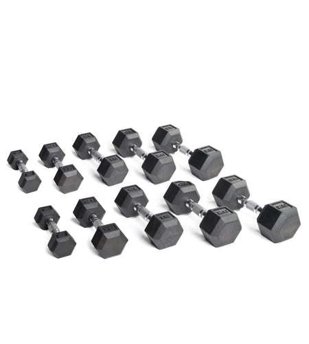 150Lb Rubber Hex Dumbbell Set
