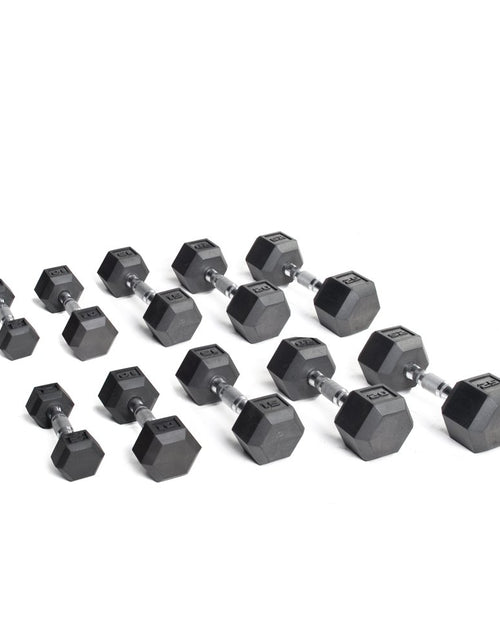 Load image into Gallery viewer, 150Lb Rubber Hex Dumbbell Set
