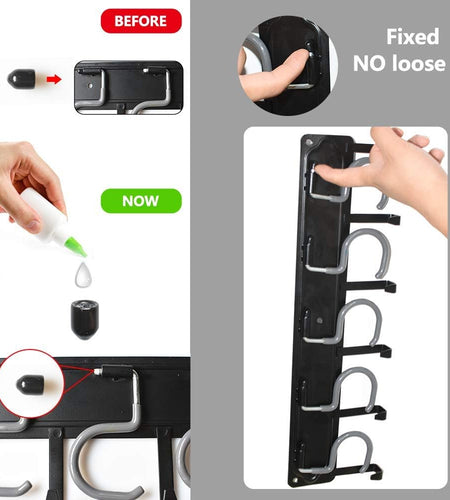 All Metal Garden Tool Organizer,Adjustable Garage Wall Organizers and Storage,Heavy Duty Wall Mount Holder with Hooks for Broom,Rake,Mop,Shovel.(1 Pack¡Ê)