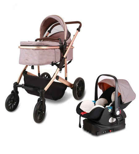 5 in 1 Baby Stroller Travel System,Baby Stroller and Car Seat Combo, Includes Quick Folding Aluminium Baby Stroller and Infant Car Seat,High View Modular Stroller with Base