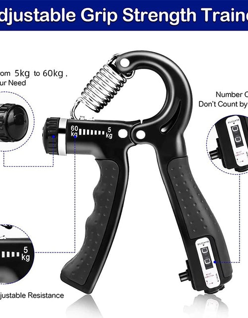 Load image into Gallery viewer, 5-60Kg Adjustable Hand Grip Strengthener Hand Grip Trainer with Counter Wrist Forearm and Hand Exerciser for Muscle Building

