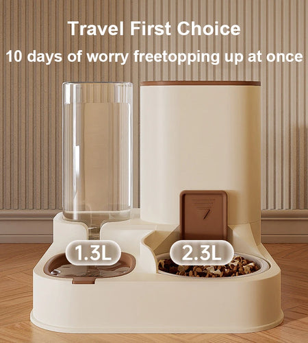 Pet Cat Automatic Feeder Drinking Water Large Capacity Water Dispenser Dry Wet Separation Food Container Pet Supplies