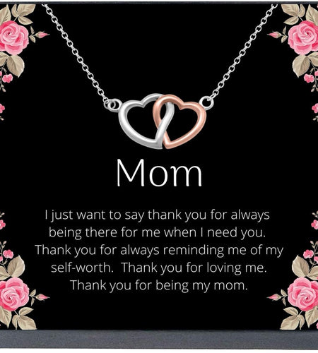 Mothers Day Necklace Jewelry Gifts for Mom- Heart Pendant Necklace on Quote Card Best Mom Ever Gifts from Son or Daughter
