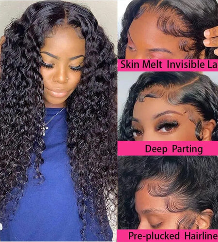 Deep Wave Wig Curly Human Hair Wigs Lace Frontal 13X6 Lace Front Wig Pre Plucked 4X4 Lace Closure Wig 13X4 Deep Wave Frontal Wig