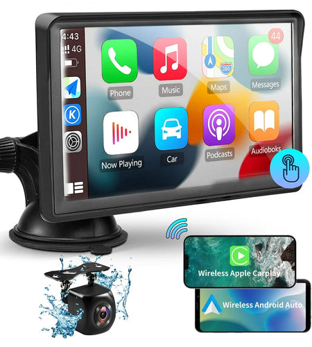 7-Inch Touchscreen Wireless Car Stereo, Portable Apple Carplay Car Radio Receiver GPS