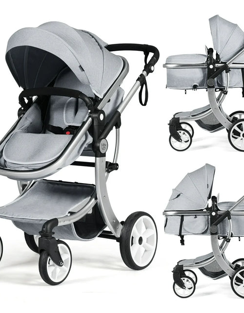 Load image into Gallery viewer, Babyjoy 2-In-1 Baby Stroller High Landscape Infant Stroller W/ Reversible Seat Grey
