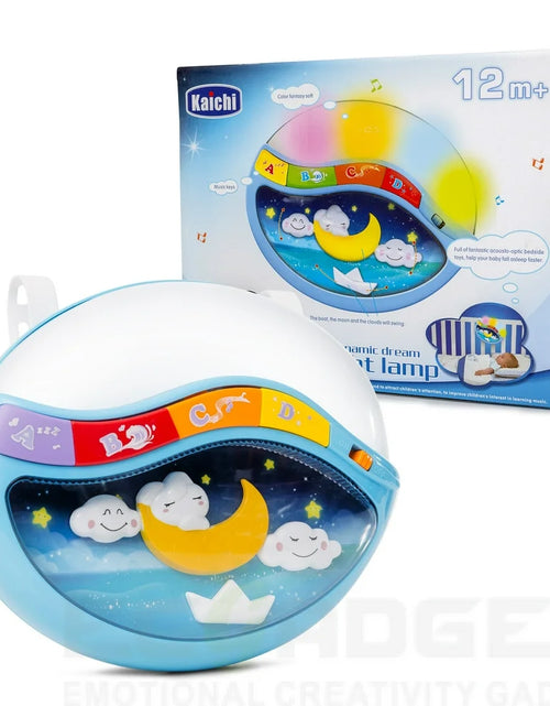 Load image into Gallery viewer, Magic Sleep through the Night Soother Baby Crib Clip in Night Lamp with Multiple Melodies to Put Your Baby to Sleep, in Blue
