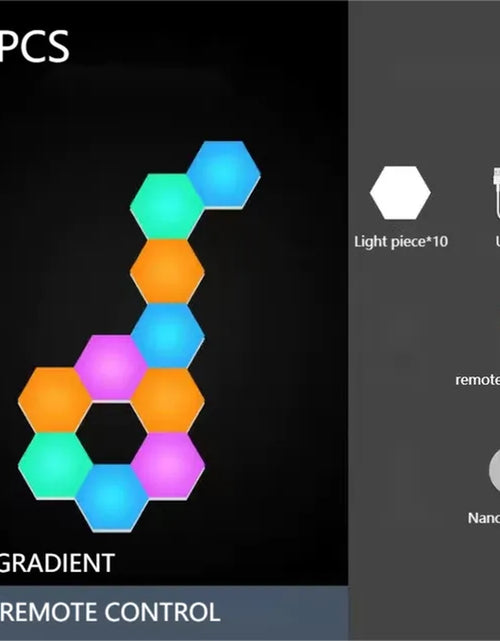 Load image into Gallery viewer, RGB Hexagonal Light Game Atmosphere Light Intelligent Voice Control Induction Bluetooth APP Remote Control Rhythm Light
