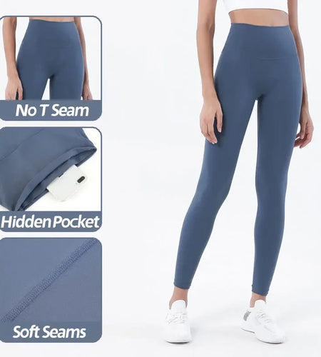 Yoga Leggings for Fitness Legging Sport Femme Back Pocket Pants Female Buttery Soft High Waist Leggins Push up Gym Tights Women