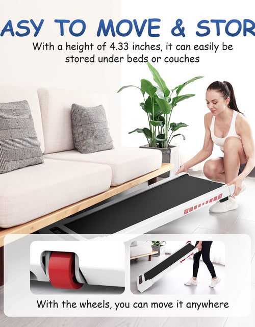 Load image into Gallery viewer, Walking Pad Treadmill under Desk, White 2.25HP Portable Mini Treadmill W/ Remote Control
