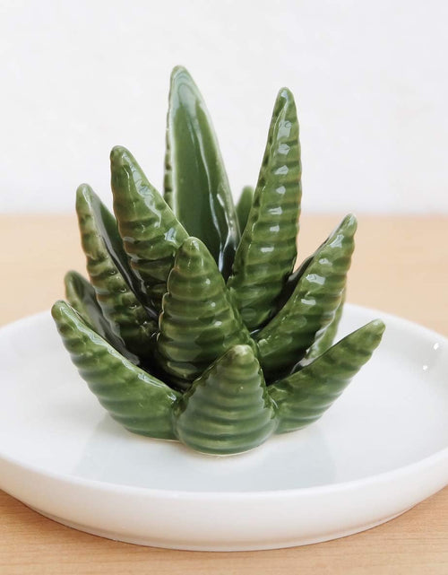 Load image into Gallery viewer, Aloe Ring Holder,Cactus Ring Dish,Jewelry Holder Trinket Tray for Rings Earrings Necklace Organizer,Bridesmaid Christmas Birthday Gift for Women Girls
