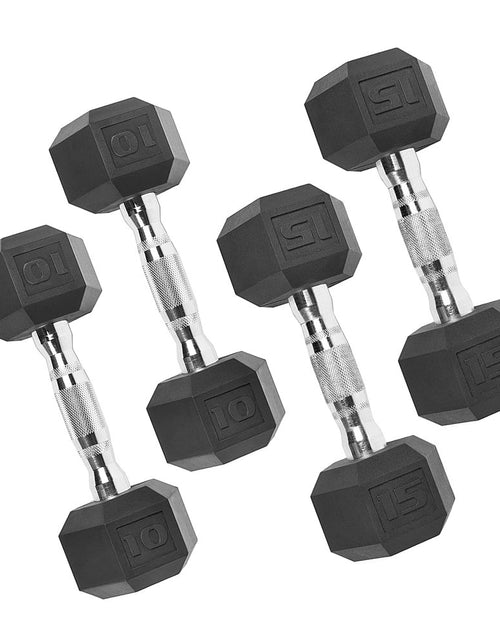 Load image into Gallery viewer, 150Lb Rubber Hex Dumbbell Set
